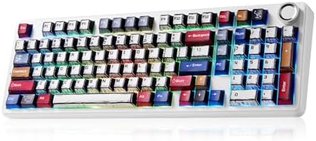x Aula F99 Pro Mechanical Keyboard, Wireless Gaming Keyboards RGB Backlit Hot Swappable Custom Creamy Bluetooth Computer Keyboard, Tri-Mode BT5.0/2.4GHz/USB-C, Pre-lubed Switches PBT Keycaps