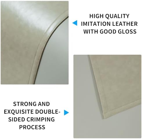 Non Slip Recliner Headrest Protector Washable Faux Leather Headrest Covers for Recliner Chair Waterproof Couch Head Rest Covers for Sofa,Furniture,Office Chair,Theater Seat (Beige)