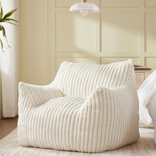 Achicsofar Bean Bag Chair for Adults Teens, Comfy Faux Fur Beanbag Armchair