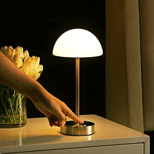 JONATHAN Y Xavier 12.5" Metal Cordless LED Table Lamp, Nickel