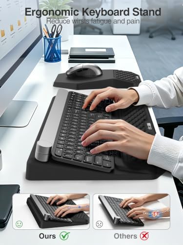 Ergonomic Wrist Rest with Keyboard Stand and Mouse Pad for Easy Typing