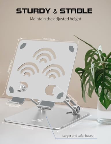 Tablet Stand for Desk, Fits All iPad up to 14", Silver, Plus Size