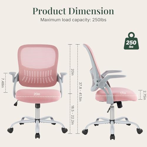 Home Office Desk Chair with Flip-up Armrest, Computer Chair