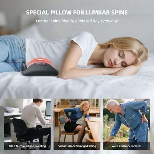 Lumbar Support Pillow Massage for Back Relaxation (Black)