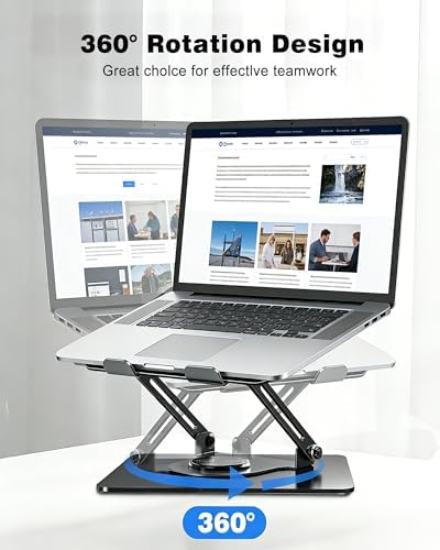 360° Rotating Laptop Stand for Desk,Adjustable Notebook Riser