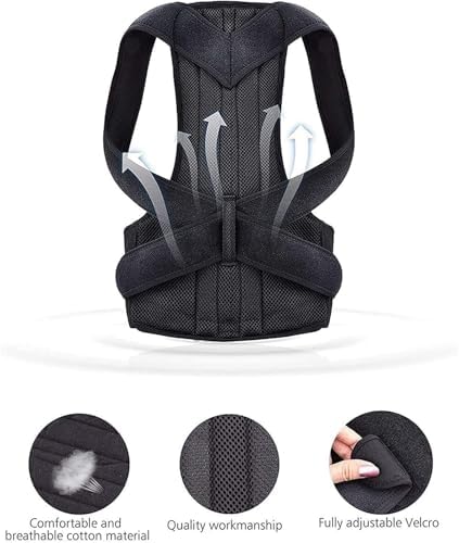 Adjustable Collarbone, Male And Female Full Back Support With Shoulder Strap, Adolescent Scoliosis Kyphosis Corrector(3X)