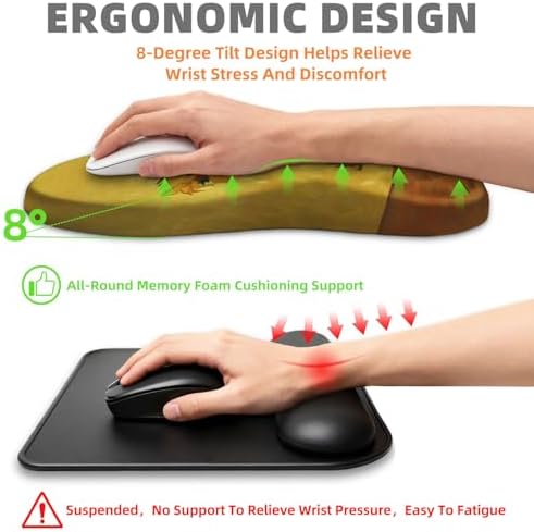 Ergonomic Mouse Pad Wrist Support for Carpal Tunnel Pain Relief