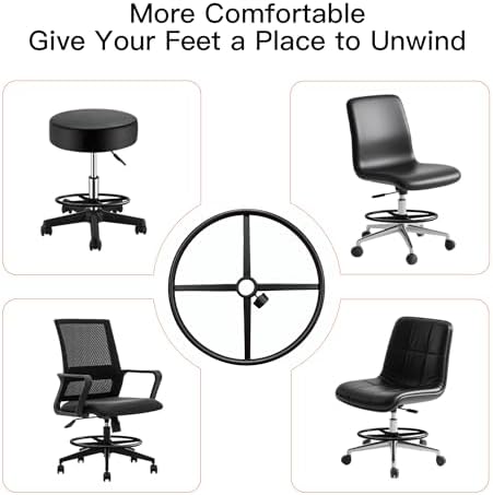 17.7" Chrome Footrest Ring for Office/Drafting Chair Fit 2" Cylinder