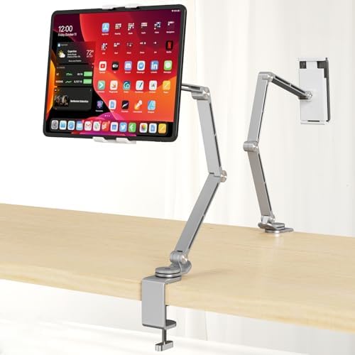 Houele Tablet Stand Holder for Desk iPad Stand Desk Mount, Silver