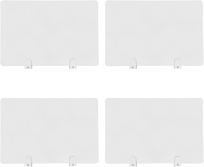 4PCS Desk Dividers Office Partitions, Privacy Desk Panel Protective, Acrylic Plexiglass Shield with Clamps for Offices Schools Call Centers - 23.6”L X15.8”W