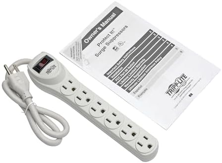 Eaton Tripp Lite TLP602 2ft Cord Surge Protector Power Strip 6 Outlets