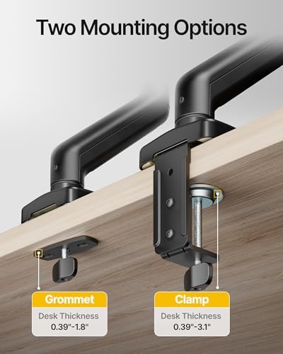 monTEK 2-in-1 Laptop & Monitor Desk Mount, Fits 12–18"Laptops & 32" Screens