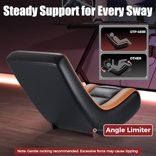 GTPLAYER Floor Rocking Gaming Chair – Floor Rolling Game Chairs with Angle Limiter, Gamer Rocker Floor Seat, Compact & Lightweight, Orange