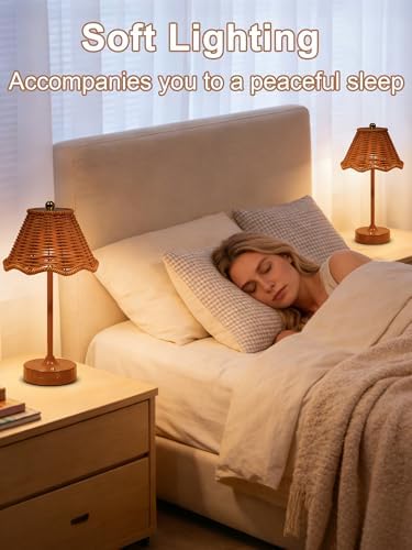 2 Pack Cordless Touch Table Lamp,LED Rechargeable Small Dask Lamp