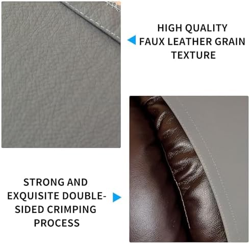 Non Slip Recliner Headrest Protector Washable Faux Leather Headrest Covers for Recliner Chair Waterproof Couch Head Rest Covers for Sofa,Furniture,Office Chair,Theater Seat (Grey)