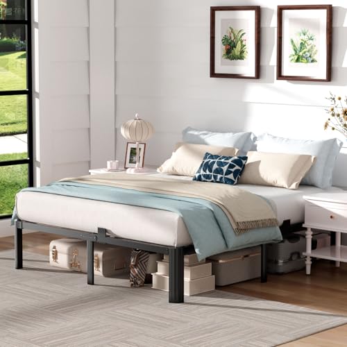 Full Size Bed Frame,14 Inch 3500LBS Heavy Duty Metal Platform NoSqueaking