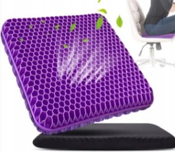 holie 100% Gel Seat Cushion - Extra Thick - Honeycomb Gel seat Cushion (Blue(42 * 36 * 4.5cm),X1Pc)