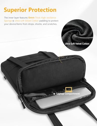 HYZUO 13.3-14 Inch Puffy Laptop Case Sleeve Padded Handbag, Black