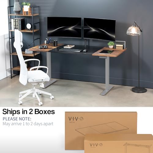 VIVO Black/Vintage Brown 71 x 30 in Standing Desk, DESK-KIT-E2G7BN