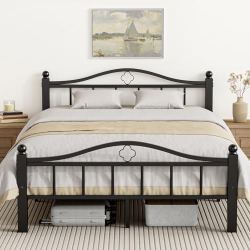 Metal Full Size Bed Frames with Headboard & Footboard