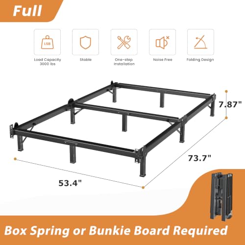 Metal Bed Frame Full 8 Inches for Box Spring, 9-Legs Support Basics
