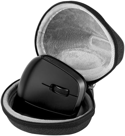 Geekria Ergonomic Mouse Case, Compatible with Razer Pro Click V2 Vertical, Hard Shell Travel Carrying Case (Dark Gray)