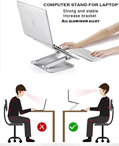 DXX Laptop Heat Dissipation Stand, Ergonomic Aluminum Laptop Mount Computer Stand, Detachable Laptop Riser Notebook Holder Stand,Metal Holder Compatible with 10 to 15.6 Inches Notebook Computer