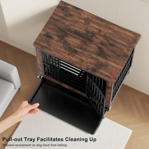 98 cm Wooden Dog Crate End Table for Large Dogs
