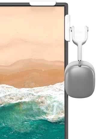 Headphone Holder for Screen (White)