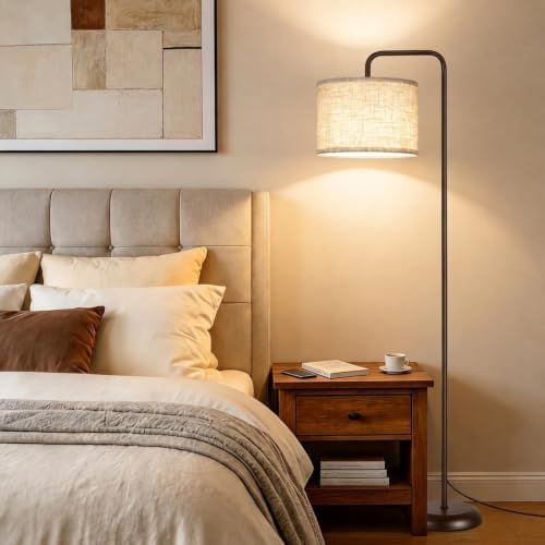 TJOY Floor Lamp,Black Brown Floor Lamp for Living Room with 3 CCT Bulb