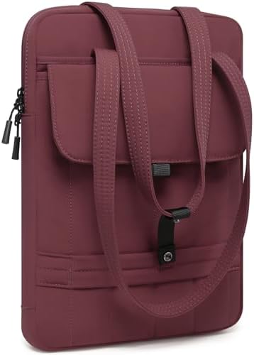 HYZUO 15-16 Inch Puffy Laptop Case Sleeve Padded Handbag, Wine Red