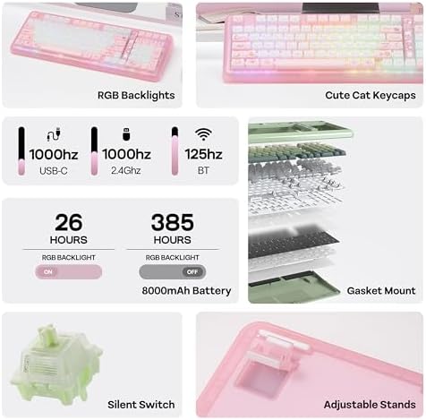 KiiBoom Phantom98 Lite 96% Wireless Mechanical Gaming Keyboard, VIA Custom