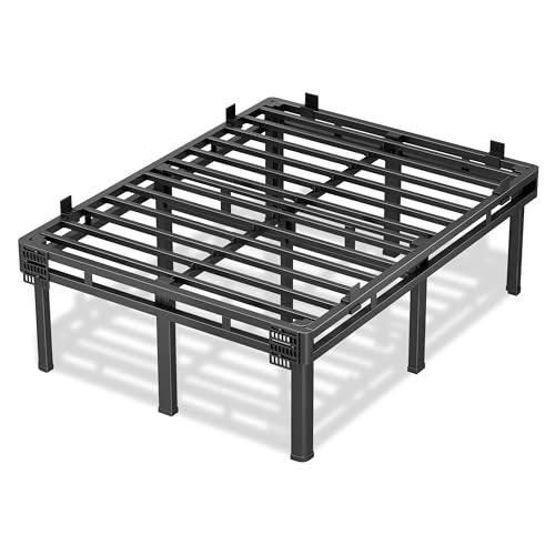 Queen Bed Frame, 16 inch Metal Bed Frame & Box Spring 2 in 1 Design