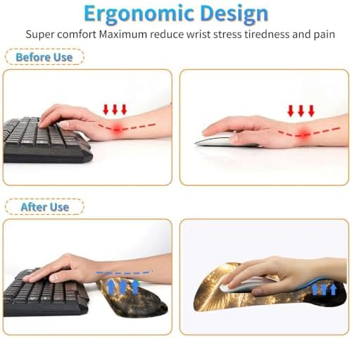 3-in-1 Ergonomic Memory Foam Keyboard Wrist Rest Pad Set, Girl Angel