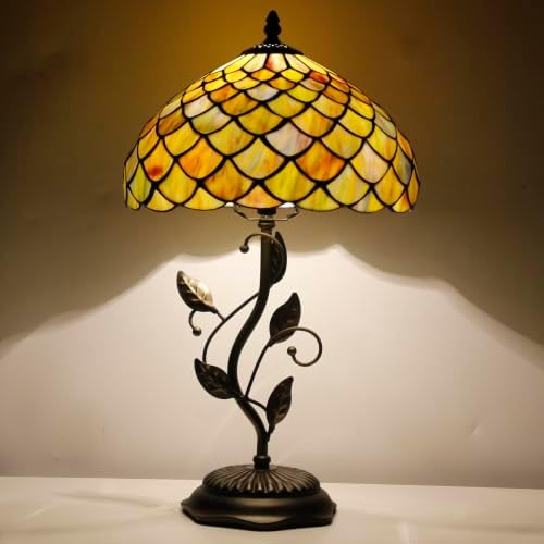 Tiffany Lamp Brown Scales Stained Glass Table Lamp