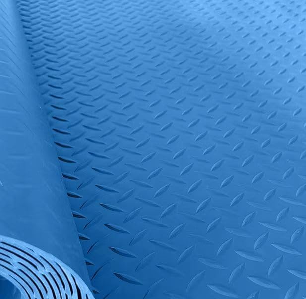 1 Pack Odorless Anti-Fatigue Mat Anti-Static Anti-Fatigue Inline Foot Mat (Blue background yellow edge,0.9Mx0.6Mx20mm)