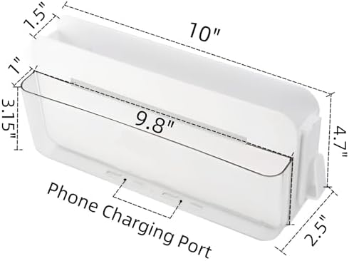 Adhesive Remote Control Holder Wall Mounted Phone Charging Holder Universal Controller Holder Wall Mount Storage Organizer Box No Drilling Home Office Desk (Bedside Shelf)
