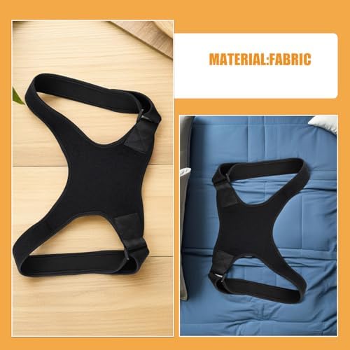 DECHOUS 2pcs Hunchback Correction Brace Fabric Black Posture Support