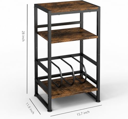 3-Tier Record Player Stand, with Storage, 28" H, Rustic