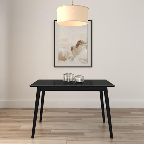 Mid Century Modern 48 Inch Dining Table, Black