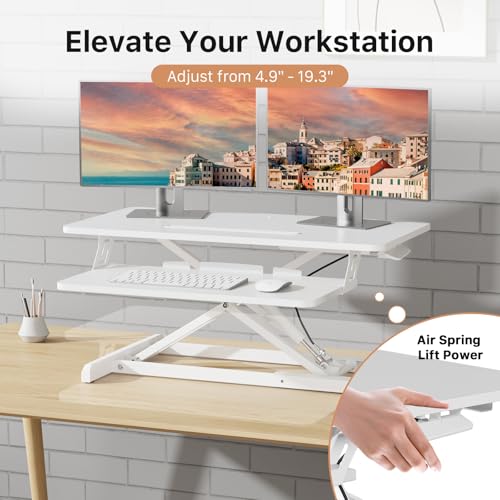 32" Standing Desk Converter, Height Adjustable Stand Up Riser