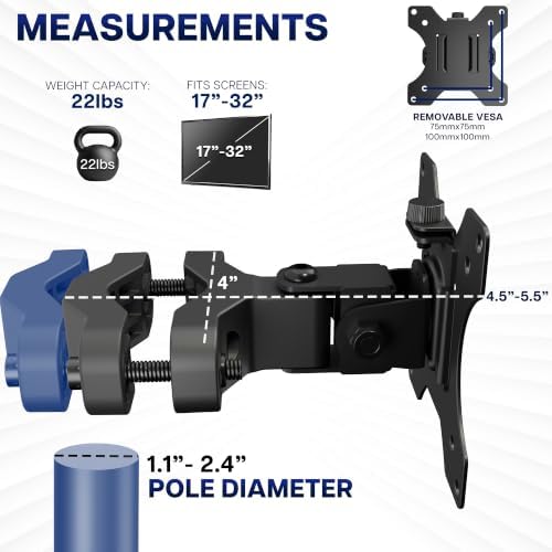 VIVO Black Pole Bracket Monitor Mount for 13-30 in Screen, MOUNT-POLE01