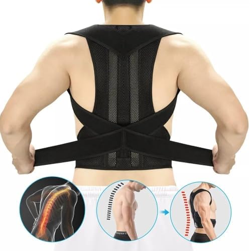 Plus Size XS-5XL Posture Corrector Prevents Slouching Scoliosis Back Brace Men Women Adjustable Back Stretcher Shoulder Neck Clavicle Support Spine Corrector(X-Large)