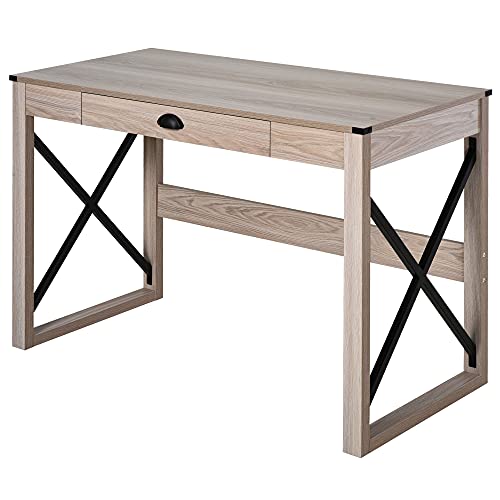 44 inch Home Office Computer Desk Table, Farmhouse, X-Frame