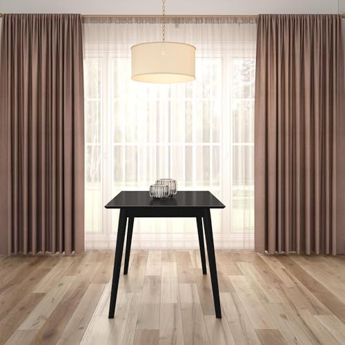 Mid Century Modern 48 Inch Dining Table, Black