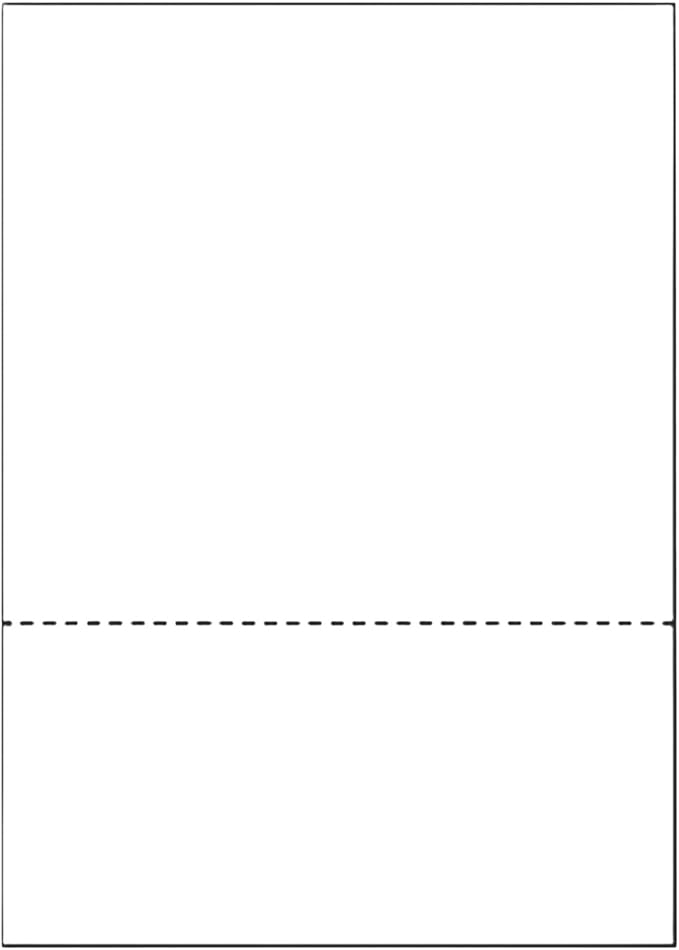 Limited Papers (TM) 8.5x11 Perforated Paper, 20/50 Pound, 75 GSM, Variety of Perforation Sizes and Colors, for Forms, Tickets, Postcards, Business Cards. (White, 2 up – 3.5” from bottom)