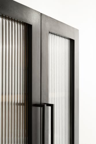Langfeld Ribbed Glass Wall Cabinet for Bathroom Storage