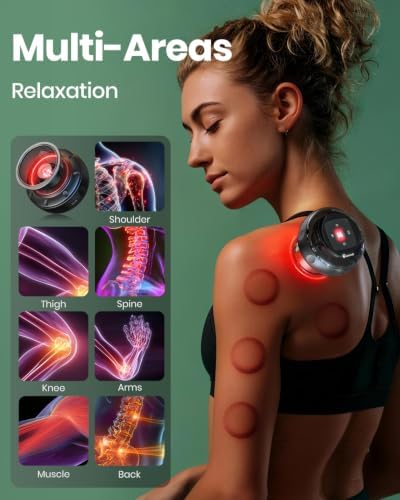 4 Pack Smart Cupping Therapy Set with Red Light, Heat & Suction
