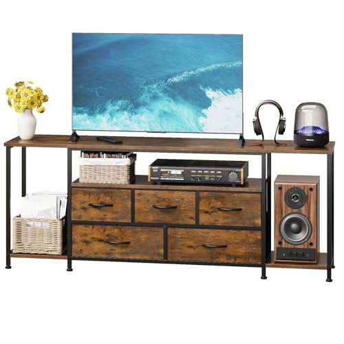 TV Stand for TVs Up to 75 Inch, Rustic Brown