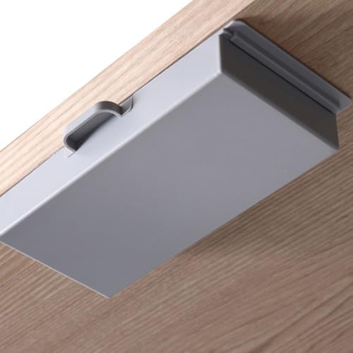 SHERCHPRY 2 pack under Desk Drawer Organizer Adhesive under Desk Storage Drawers Hidden Drawer Shelf for Office Supplies Pens Chargers Notes Remote Control Home Organization